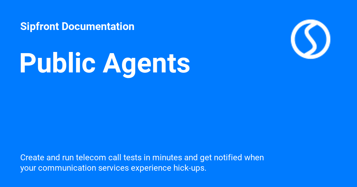 Public Agents Sipfront Documentation