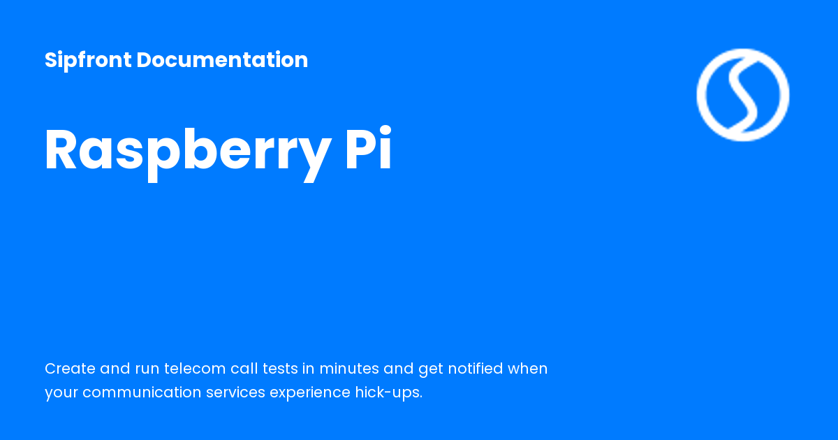 Raspberry Pi - Sipfront Documentation