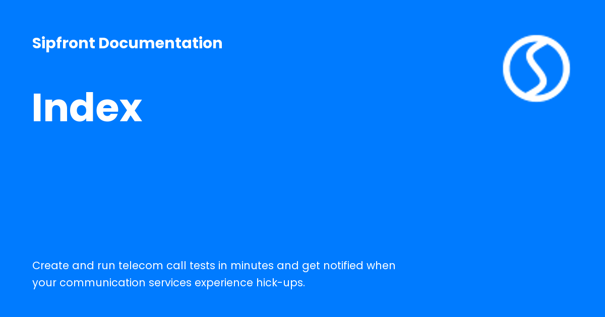 Index - Sipfront Documentation