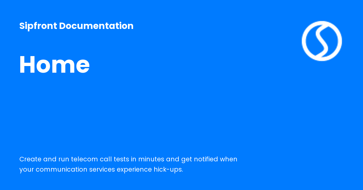 Sipfront Documentation