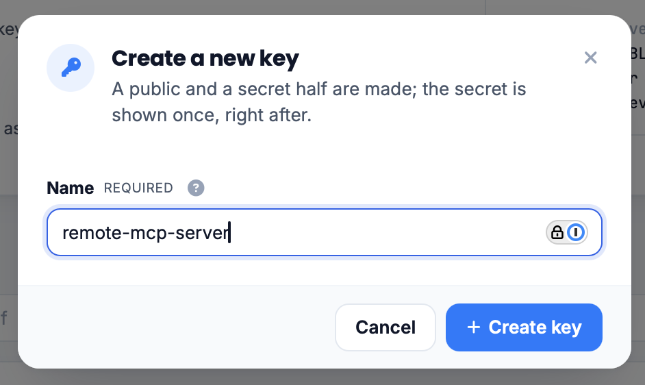 Create a new API key