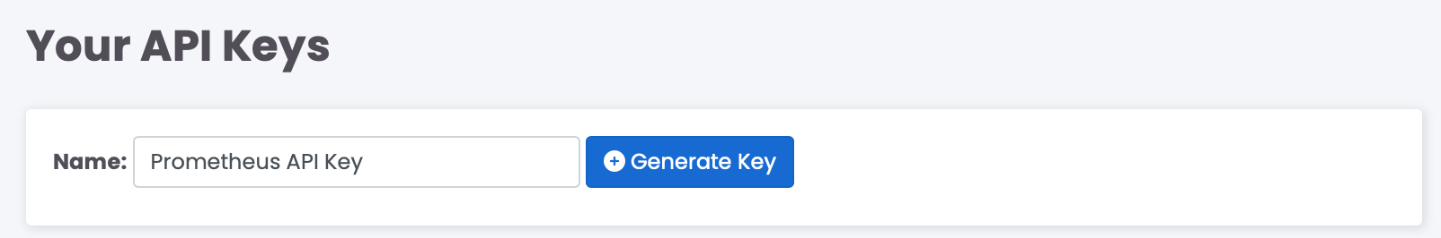 Create new API key