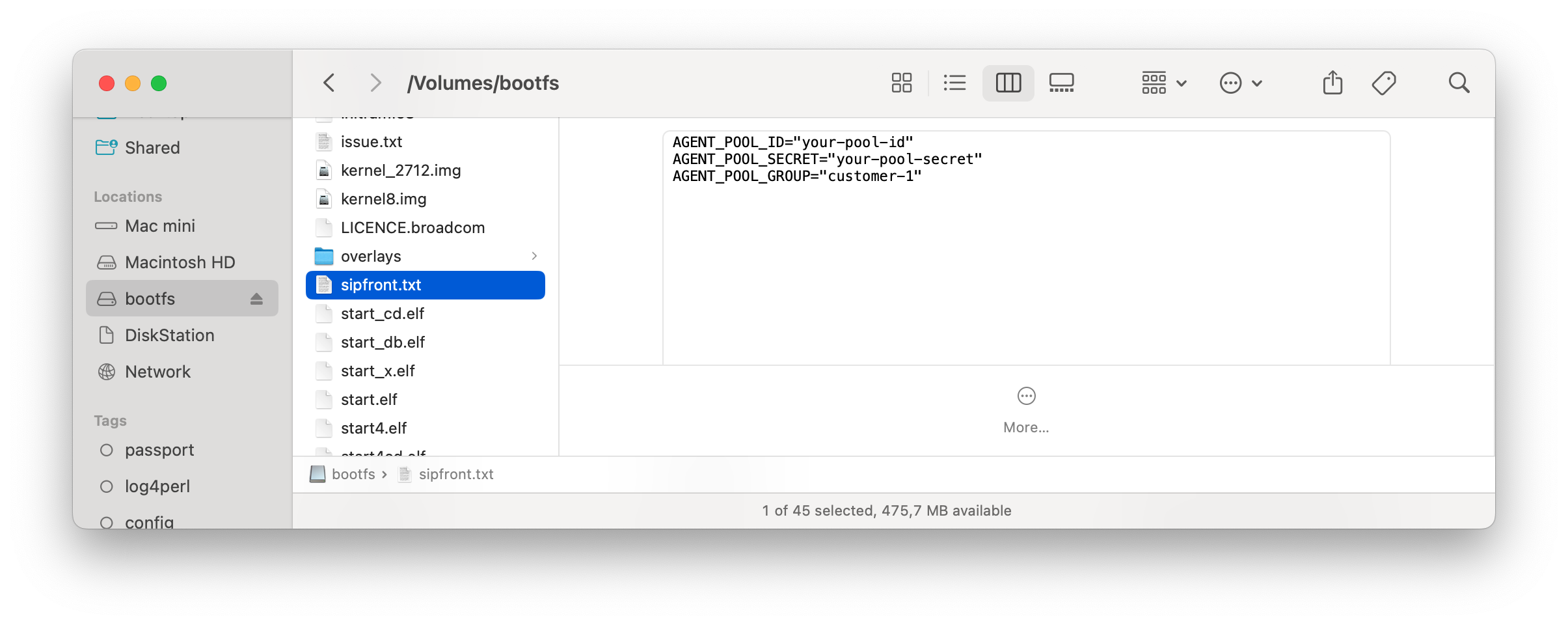 Locate the config file