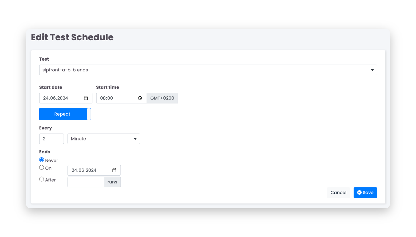 Load testing dashboard