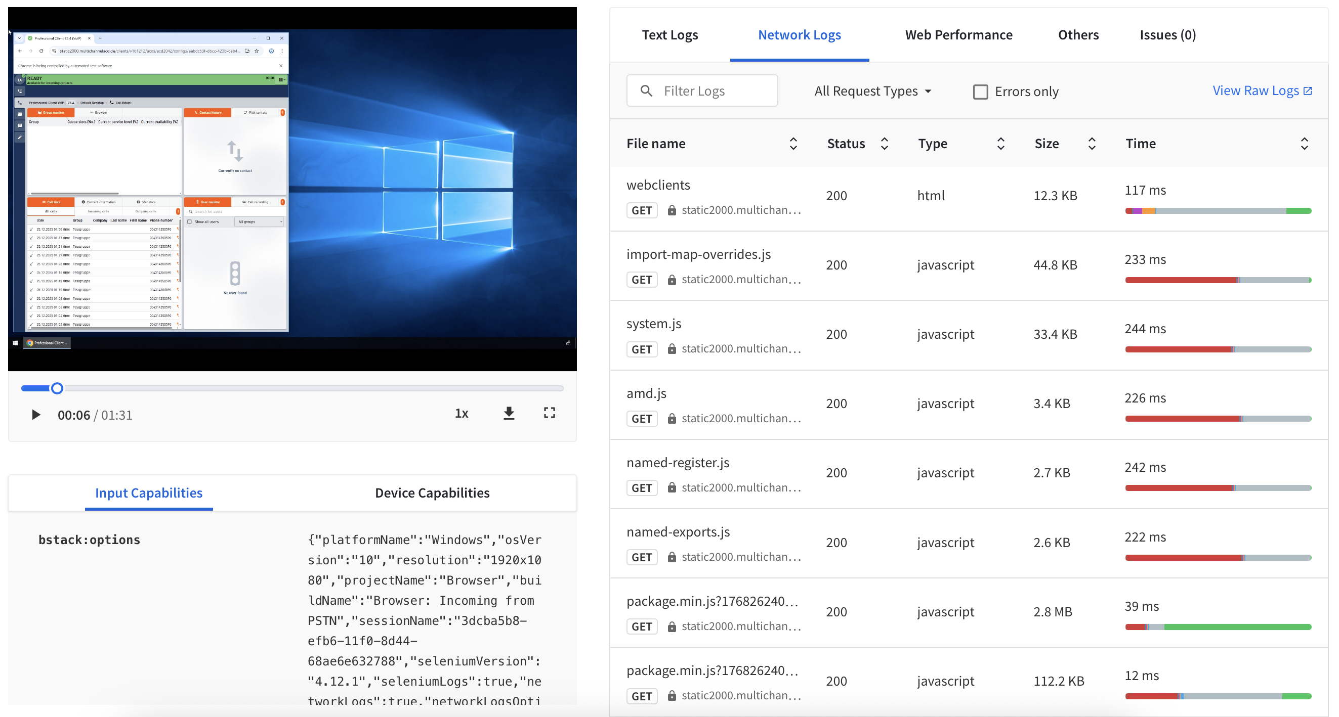 Desktop Agent Diagnostic Interface